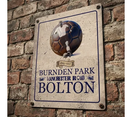 Bolton Burnden Park-Inspired Vintage-Style Metal Wall Sign