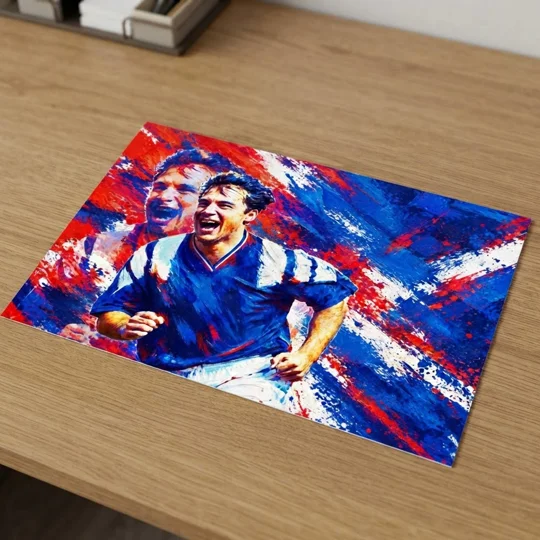 Ally McCoist tribute art print inspired by Rangers football history
