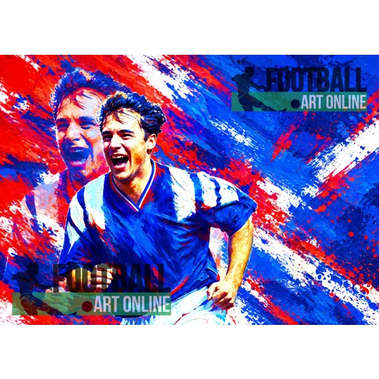 Abstract Ally McCoist Rangers-Inspired retro football wall art