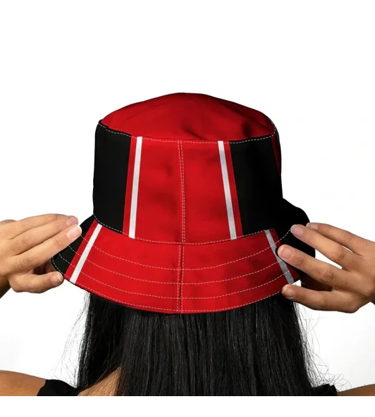 Retro Bournemouth-inspired football bucket hat based on 2001 home style