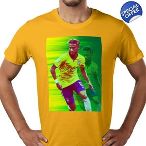 Brazil Neymar Iconic Legend Yellow T-shirt