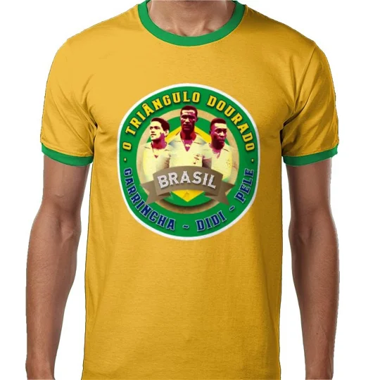 Brazil Golden Triangle Retro Football T-shirt