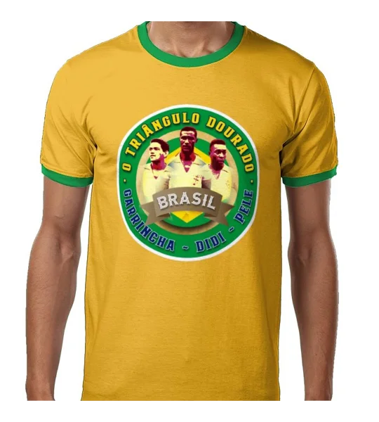 Brazil Golden Triangle Retro Football T-shirt