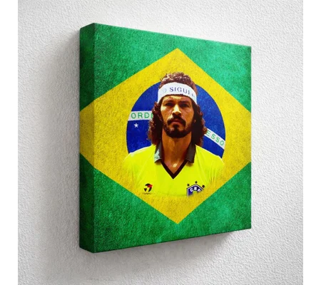Brazil Socrates 20 x 20in Canvas Print | Brasil Football Wall Art