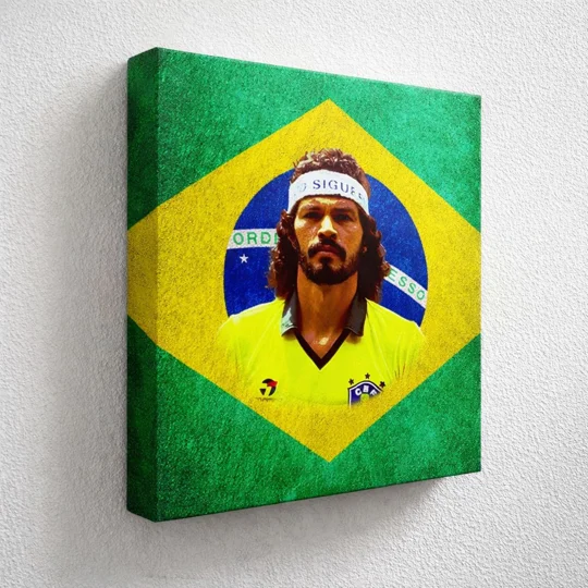 Brazil Socrates 20 x 20in Canvas Print | Brasil Football Wall Art