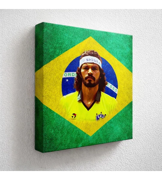 Brazil Socrates 20 x 20in Canvas Print | Brasil Football Wall Art