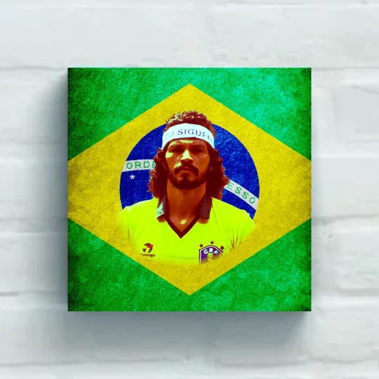 Brazil Socrates 20 x 20in Canvas Print | Brasil Football Wall Art