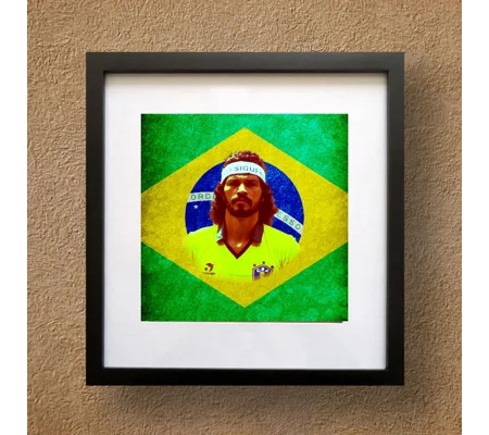 Brazil Socrates Football Legend Square Framed Print