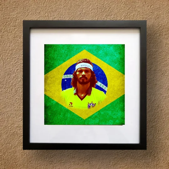 Brazil Socrates Football Legend Square Framed Print