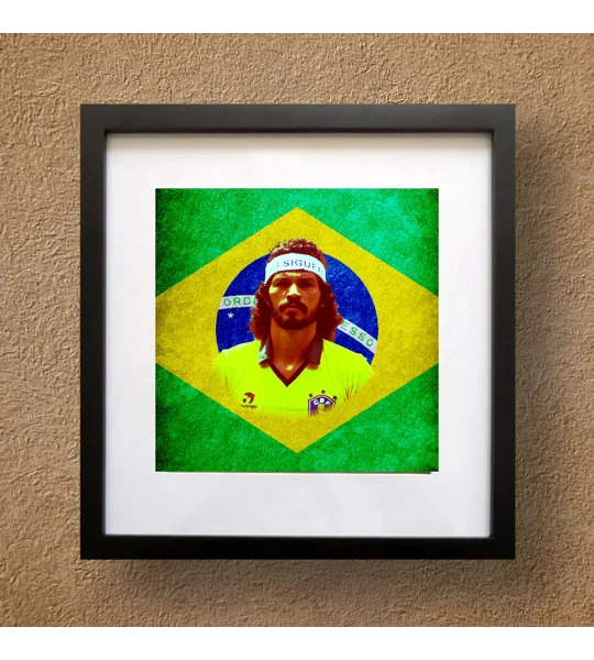 Brazil Socrates Football Legend Square Framed Print