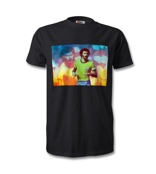 Black Brazil 82 shirt inspired by Socrates and the classic 1982 Brazil football era