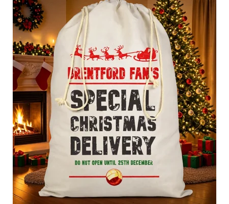 Brentford-Inspired Christmas Football Santa Sack