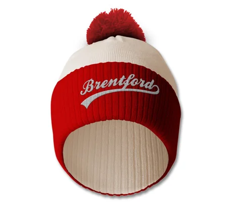Brentford Embroidered Vintage-Style Bobble Hat