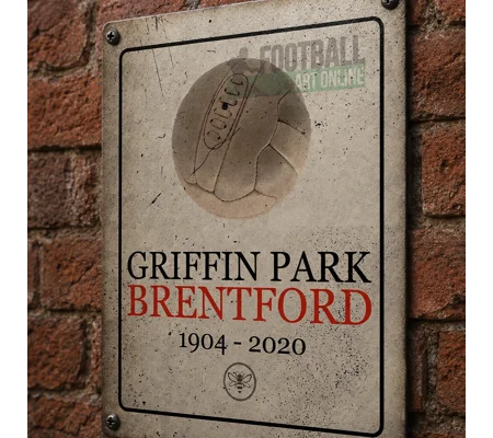 Griffin Park Vintage-Style Metal Wall Sign | Brentford-Inspired Football Gift