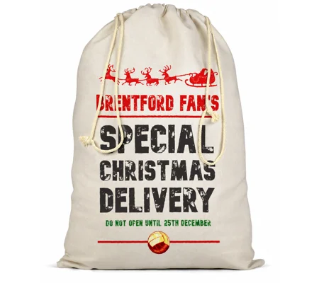 Brentford-Inspired Christmas Present Football Santa Sack