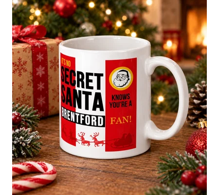 Brentford-Inspired Secret Santa Christmas Gift Mug