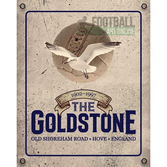Vintage Goldstone Ground football wall sign inspired by Brighton history
