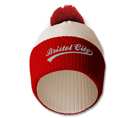 Bristol C Embroidered Retro-Style Bobble Hat
