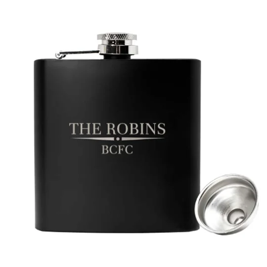 Bristol City-inspired 6oz luxury black hip flask football gift