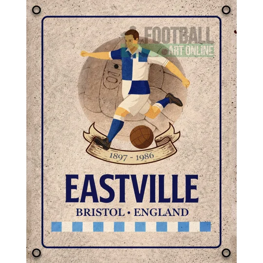 Bristol-inspired Eastville vintage-style metal wall sign for football fans
