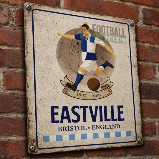 Eastville vintage metal wall sign Bristol-inspired football gift