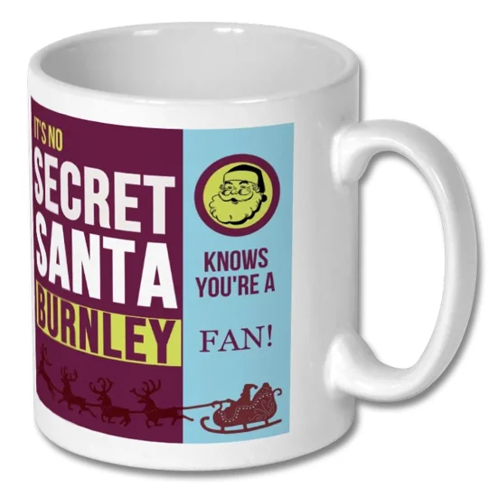 Burnley-inspired Christmas football mug gift idea for Clarets supporters