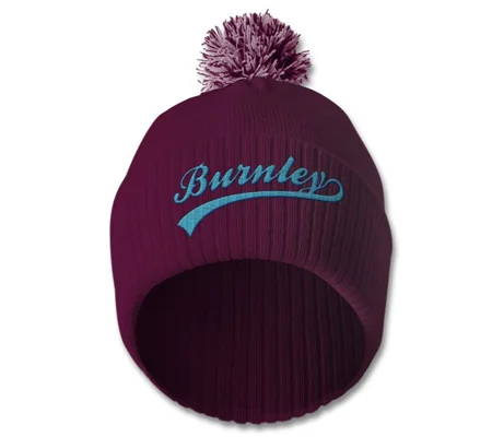 Burnley Embroidered Retro-Style Bobble Hat