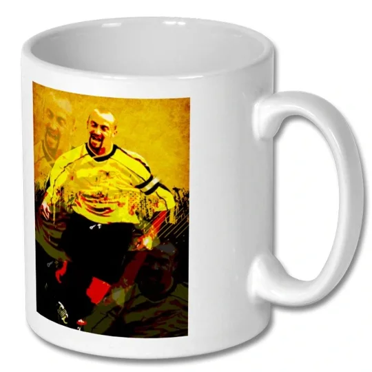 Burton-Inspired Stridey Club Legend Tribute Art Mug with full-colour football artwork