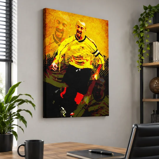Burton-inspired Stridey Club Legend retro abstract football canvas wall art