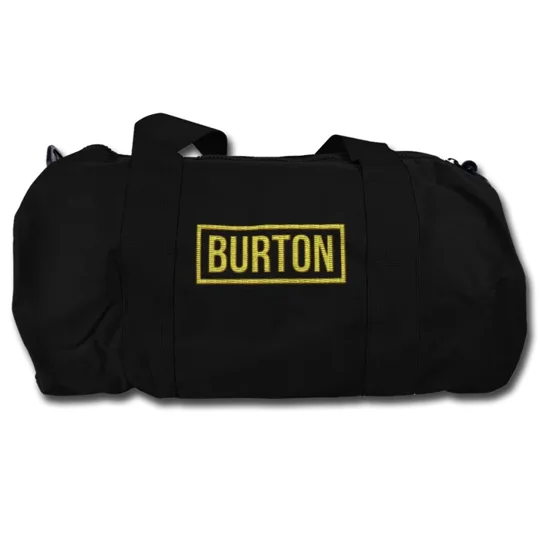 Burton-inspired retro style football holdall barrel kitbag with embroidered design