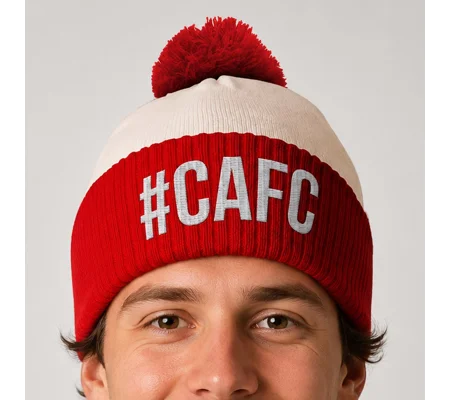 Charlton-Inspired Embroidered Retro-style Bobble Hat