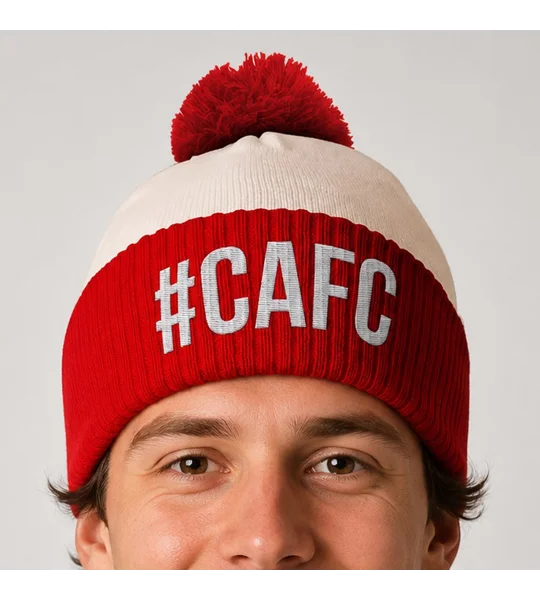 Charlton-Inspired Embroidered Retro-style Bobble Hat