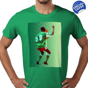 Cameroon Roger Milla Iconic 1990 World Cup Legend Green T-..