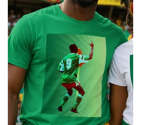 Cameroon 1990 | Roger Milla-inspired Iconic World Cup Legend Green T-shirt