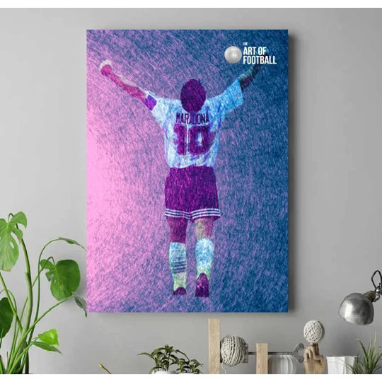 Argentina No. 10 Diego Maradona-inspired canvas football legend artwork