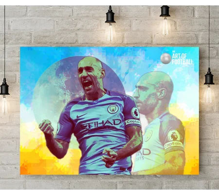 Manchester City FC Pablo Zabaleta Pop-art Canvas Print