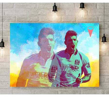 Manchester City FC Legend Sergio Aguero Pop-art Canvas Print