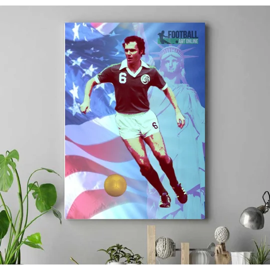 New York Cosmos Legend Franz Beckenbauer Pop-art Canvas Print