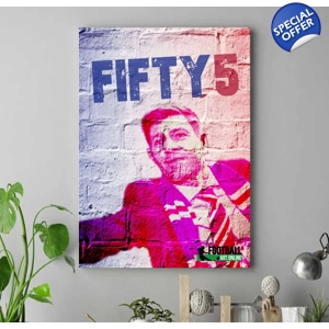 Rangers FC Steven Gerrard 2020 Champions Graffiti Art Canv..