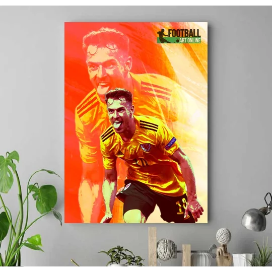 Wales Aaron Ramsey Euro 2020 Celebration Canvas Print