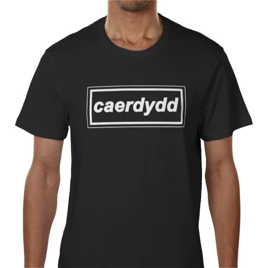 Cardiff Caerdydd Retro 90s Style T-Shirt Black