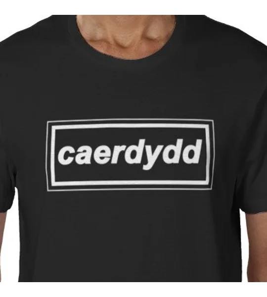 Cardiff Caerdydd Retro 90s Style T-Shirt Black