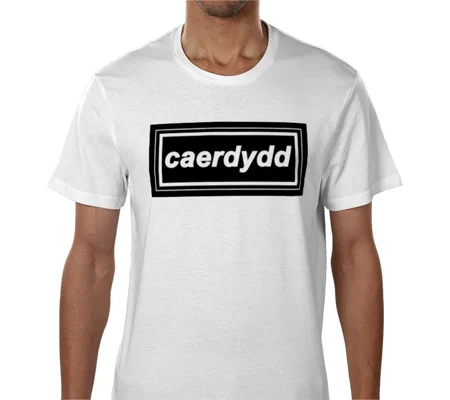 Cardiff Caerdydd Retro 90s Style T-Shirt White