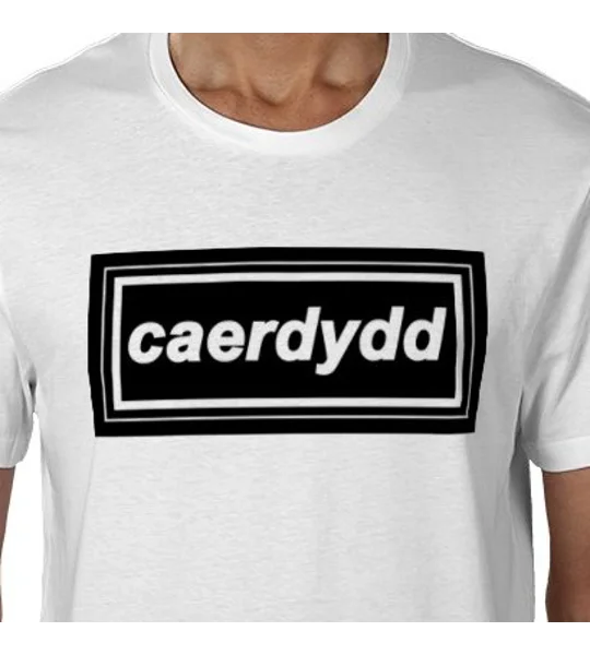 Cardiff Caerdydd Retro 90s Style T-Shirt White