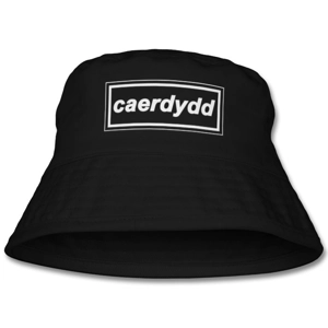 Cardiff Caerdydd Retro 90s Style Bucket Hat Black