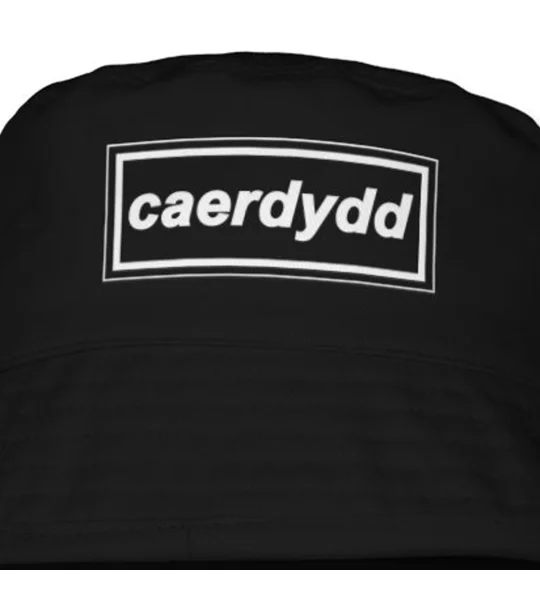 Cardiff Caerdydd Retro 90s Style Bucket Hat Black