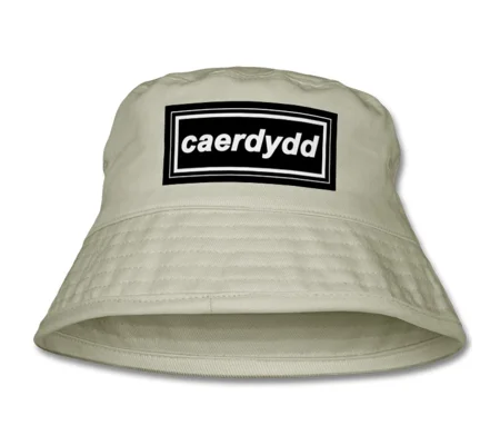 Cardiff Caerdydd Retro 90s Style Bucket Hat Sand