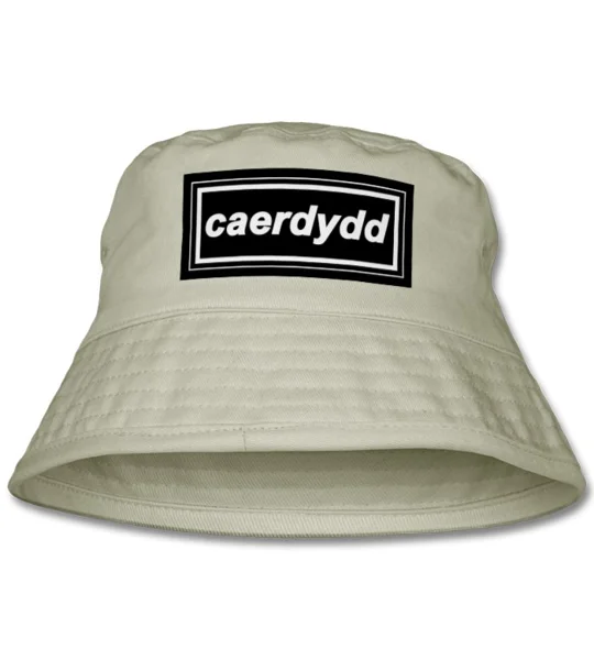 Cardiff Caerdydd Retro 90s Style Bucket Hat Sand
