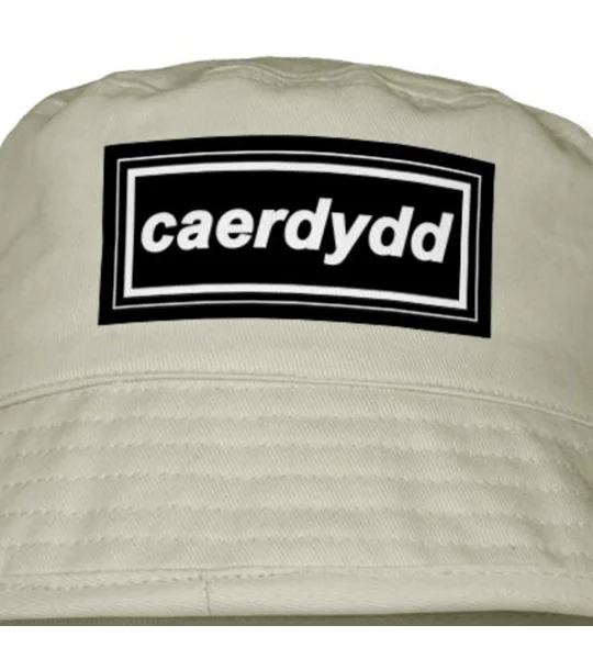 Cardiff Caerdydd Retro 90s Style Bucket Hat Sand
