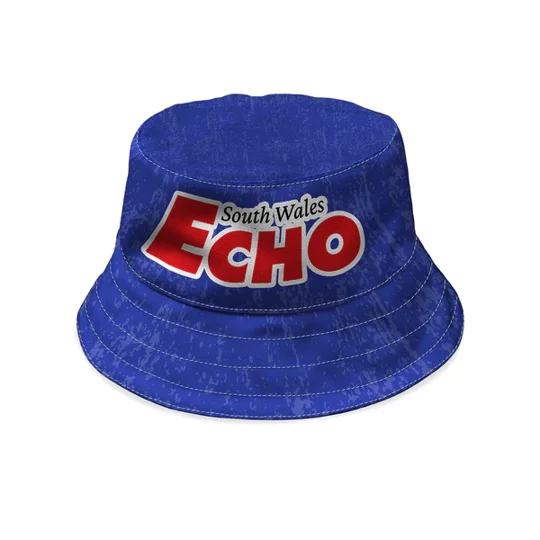 Retro Cardiff-inspired football bucket hat based on 1992 home style